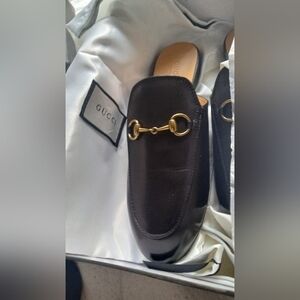 Gucci Princetown Leather Slipper - Black - Mules